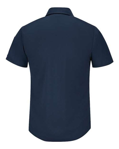 Custom EmbroideredRed Kap Men's Short Sleeve Pro Airflow Work Shirt 9767 Navy