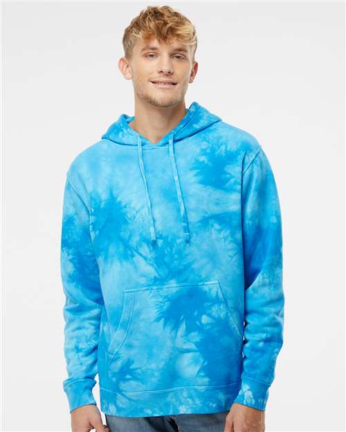 Independent Trading Co. Midweight Tie-Dyed Hooded Sweatshirt PRM4500TD Custom Embroidered Business Logo