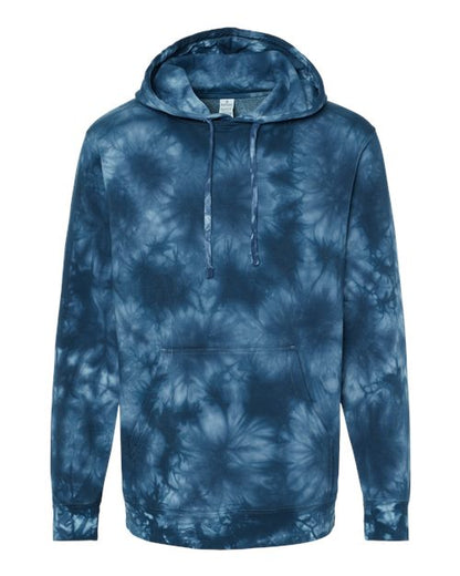 Independent Trading Co. Midweight Tie-Dyed Hooded Sweatshirt PRM4500TD Custom Embroidered Business Logo