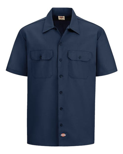Dickies Short Sleeve Work Shirt - Tall Sizes 2574T Custom Embroidered Business Logo