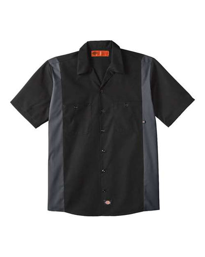 Dickies Industrial Colorblocked Short Sleeve Shirt LS524 Custom Embroidered Business Logo