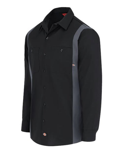 Dickies Industrial Colorblocked Long Sleeve Shirt - Tall Sizes 5524T Custom Embroidered Business Logo
