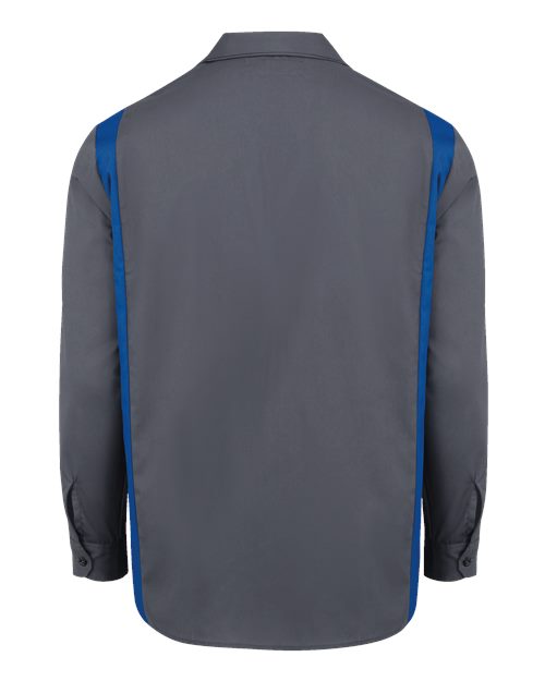 Dickies Industrial Colorblocked Long Sleeve Shirt - Tall Sizes 5524T Custom Embroidered Business Logo