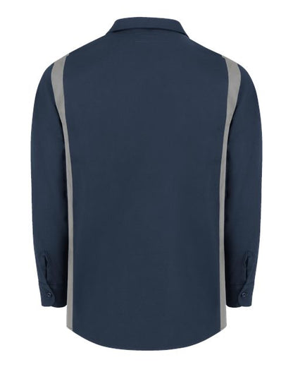 Dickies Industrial Colorblocked Long Sleeve Shirt - Tall Sizes 5524T Custom Embroidered Business Logo