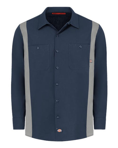 Dickies Industrial Colorblocked Long Sleeve Shirt - Tall Sizes 5524T Custom Embroidered Business Logo