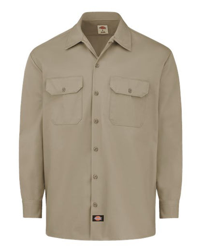 Dickies Industrial Colorblocked Long Sleeve Shirt - Tall Sizes 5524T Custom Embroidered Business Logo