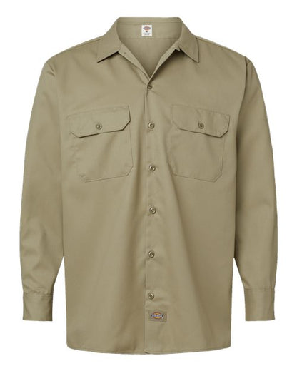 Dickies Long Sleeve Work Shirt 5574 Custom Embroidered Business Logo