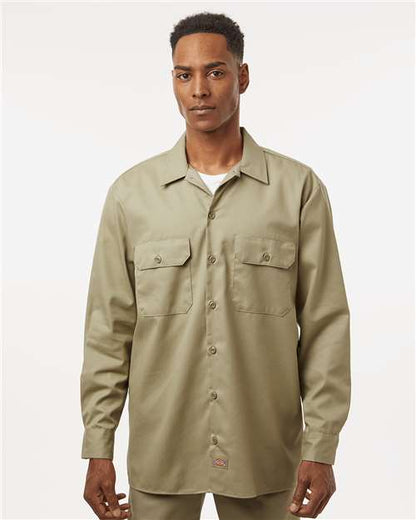 Custom Embroidered  Dickies Long Sleeve Work Shirt 5574  