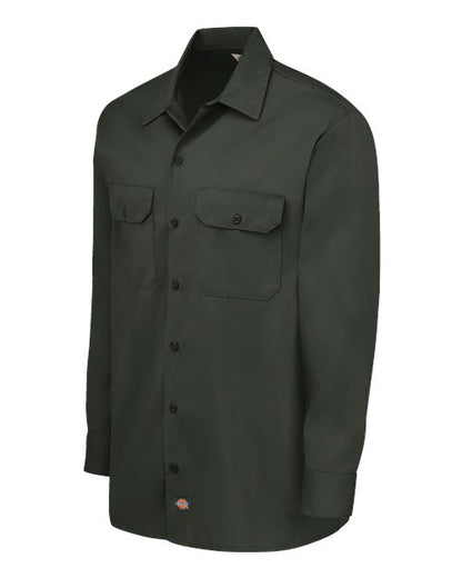 Dickies Long Sleeve Work Shirt - Tall Sizes 5574T Custom Embroidered Business Logo