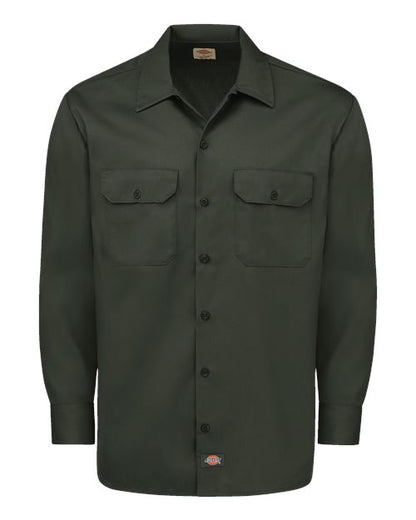 Dickies Long Sleeve Work Shirt - Tall Sizes 5574T Custom Embroidered Business Logo