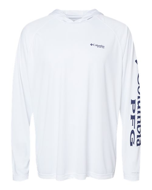 Columbia PFG Terminal™ Tackle Hooded Long Sleeve T-Shirt 153617 Custom Embroidered Business Logo