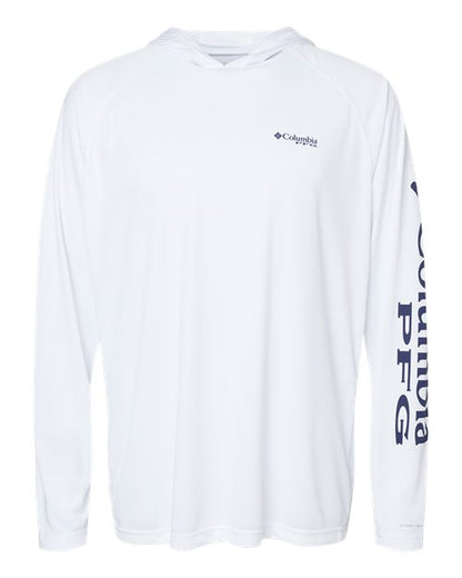 Columbia PFG Terminal™ Tackle Hooded Long Sleeve T-Shirt 153617 Custom Embroidered Business Logo