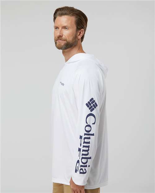 Columbia PFG Terminal™ Tackle Hooded Long Sleeve T-Shirt 153617 Custom Embroidered Business Logo