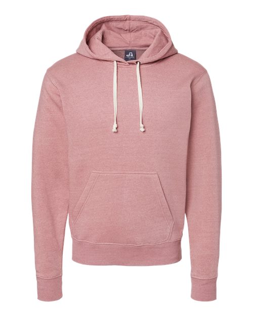 J. America Triblend Fleece Hooded Sweatshirt 8871 Dusty Rose Triblend
