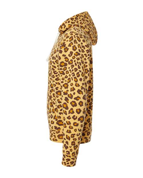 J. America Triblend Fleece Hooded Sweatshirt 8871 Leopard Triblend