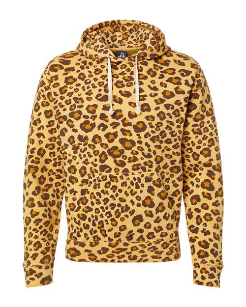 J. America Triblend Fleece Hooded Sweatshirt 8871 Leopard Triblend