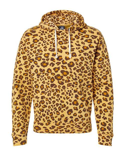 J. America Triblend Fleece Hooded Sweatshirt 8871 Leopard Triblend