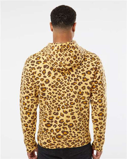J. America Triblend Fleece Hooded Sweatshirt 8871 Leopard Triblend