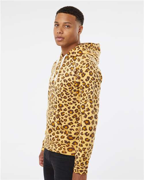 J. America Triblend Fleece Hooded Sweatshirt 8871 Leopard Triblend