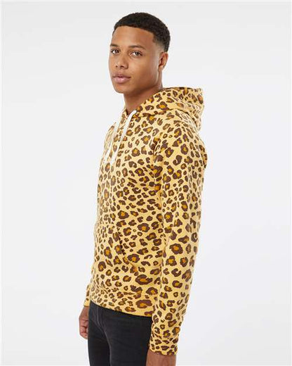 J. America Triblend Fleece Hooded Sweatshirt 8871 Leopard Triblend
