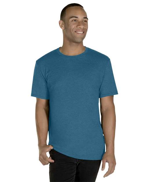 JERZEES Premium Blend Ring-Spun T-Shirt 560MR Digital Teal Heather Custom Embroidered Business Logo