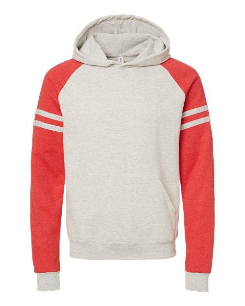 JERZEES Nublend® Varsity Colorblocked Raglan Hooded Sweatshirt 97CR Custom Embroidered Business Logo