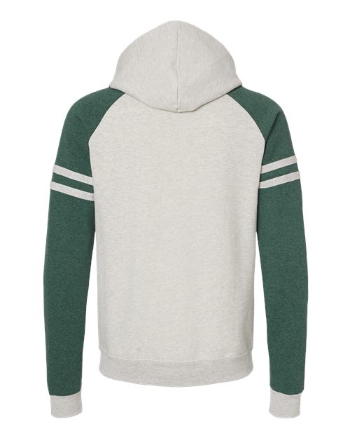 JERZEES Nublend® Varsity Colorblocked Raglan Hooded Sweatshirt 97CR Custom Embroidered Business Logo