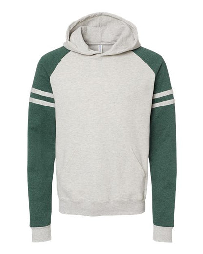 JERZEES Nublend® Varsity Colorblocked Raglan Hooded Sweatshirt 97CR Custom Embroidered Business Logo