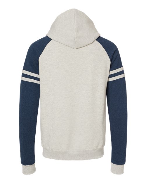 JERZEES Nublend® Varsity Colorblocked Raglan Hooded Sweatshirt 97CR Custom Embroidered Business Logo