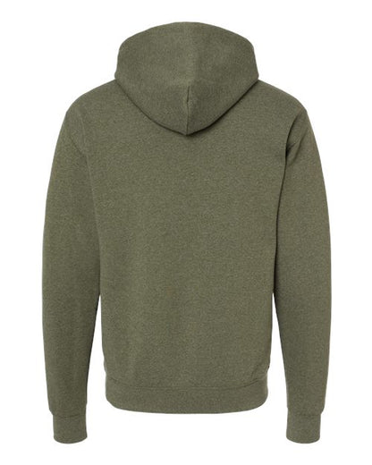 JERZEES NuBlend® Hooded Sweatshirt 996MR Military Green Heather Custom Embroidered Business Logo