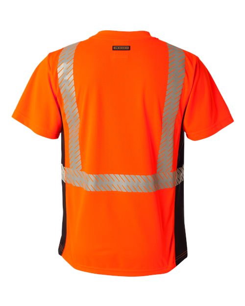 Custom EmbroideredKishigo Unisex Premium Black Series Breathable Tape Class 2 T-Shirt 2253 Fluorescent Red (9700)