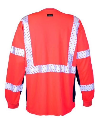 Custom EmbroideredKishigo Unisex Premium Black Series Long Sleeve T-Shirt 5758 Fluorescent Red (9710)