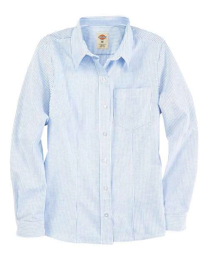 Dickies Women's Oxford Long Sleeve Shirt L254 Custom Embroidered Business Logo