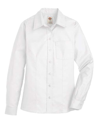 Dickies Women's Oxford Long Sleeve Shirt L254 Custom Embroidered Business Logo