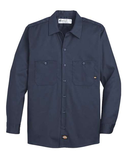 Dickies Industrial Cotton Long Sleeve Work Shirt L307 Custom Embroidered Business Logo