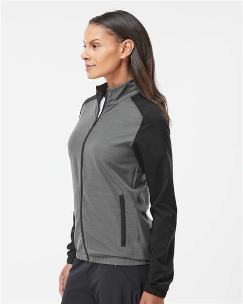 Adidas Women's Heather Block Full-Zip Windshirt A547 Custom Embroidered Business Logo