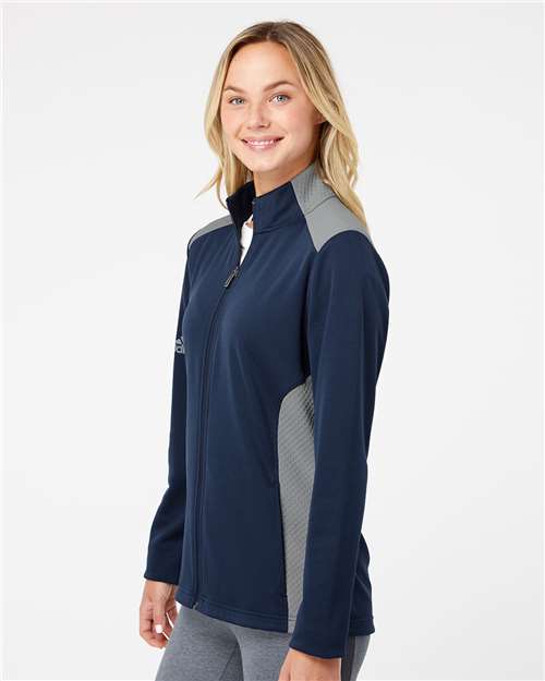 Adidas Women's Textured Mixed Media Full-Zip Jacket A529 Custom Embroidered Business Logo