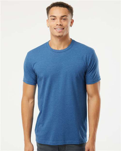 Custom Embroidered  Next Level CVC T-Shirt 6210 Heather Cool Blue