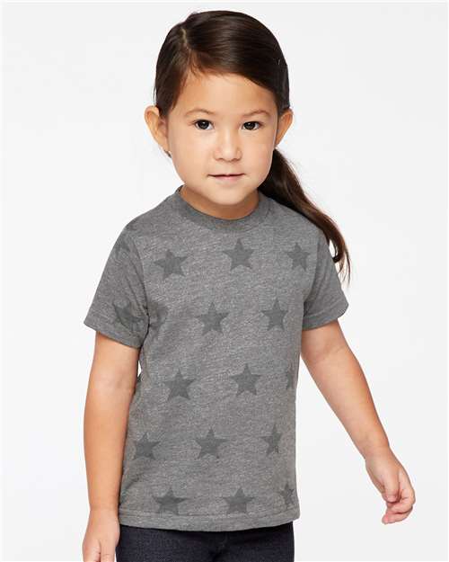 Custom Embroidered  Code Five Toddler Star Print Tee 3029  