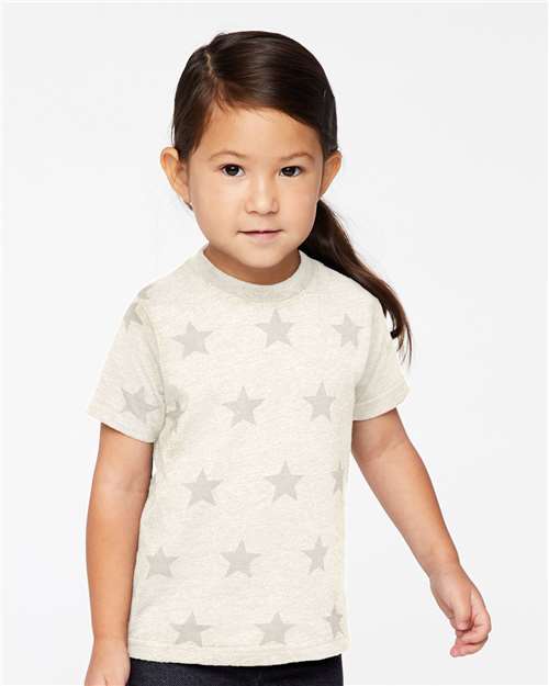 Custom Embroidered  Code Five Toddler Star Print Tee 3029  