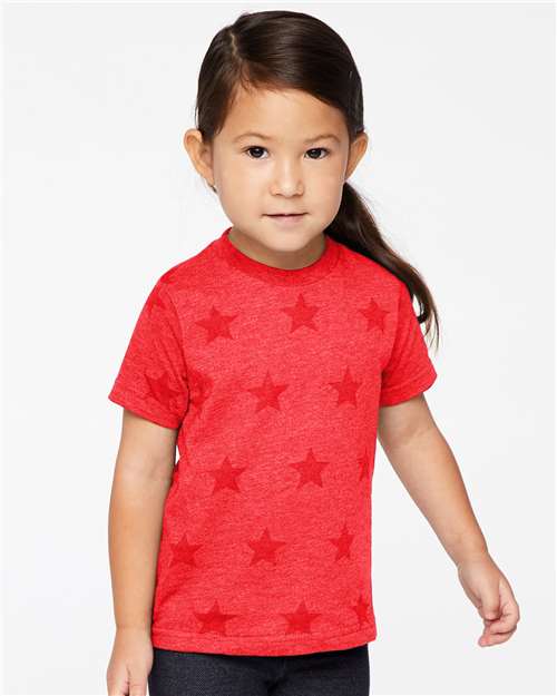Custom Embroidered  Code Five Toddler Star Print Tee 3029  