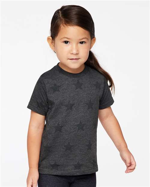 Custom Embroidered  Code Five Toddler Star Print Tee 3029  