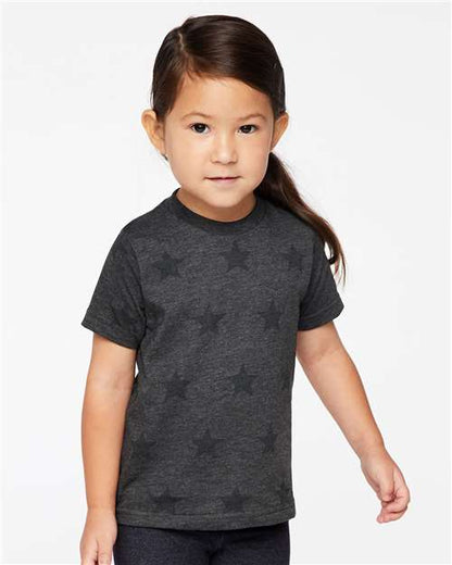 Custom Embroidered  Code Five Toddler Star Print Tee 3029  
