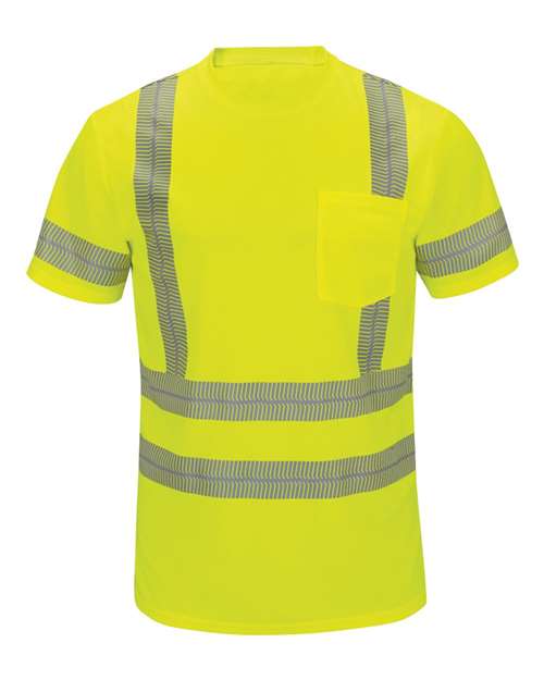 Red Kap High Visibility Short Sleeve T-Shirt - Tall Sizes SVY4T Custom Embroidered Business Logo