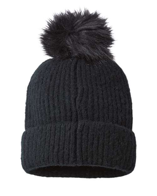 Columbia Winter Blur™ Pom-Pom Cuffed Beanie 186210 Custom Embroidered Business Logo