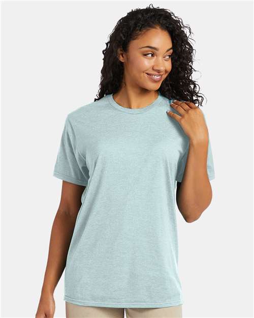 Custom Embroidered  Hanes Perfect-T T-Shirt 4980 Marbled Ice Fall