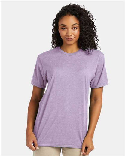 Custom Embroidered  Hanes Perfect-T T-Shirt 4980 Marbled Pale Violet
