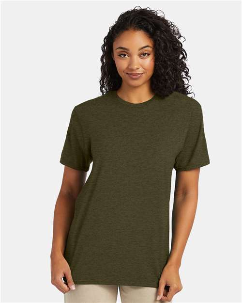 Custom Embroidered  Hanes Perfect-T T-Shirt 4980 Military Green Heather