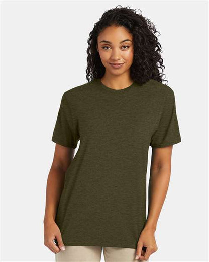 Custom Embroidered  Hanes Perfect-T T-Shirt 4980 Military Green Heather