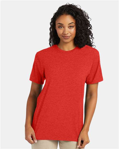 Custom Embroidered  Hanes Perfect-T T-Shirt 4980 Poppy Red Heather